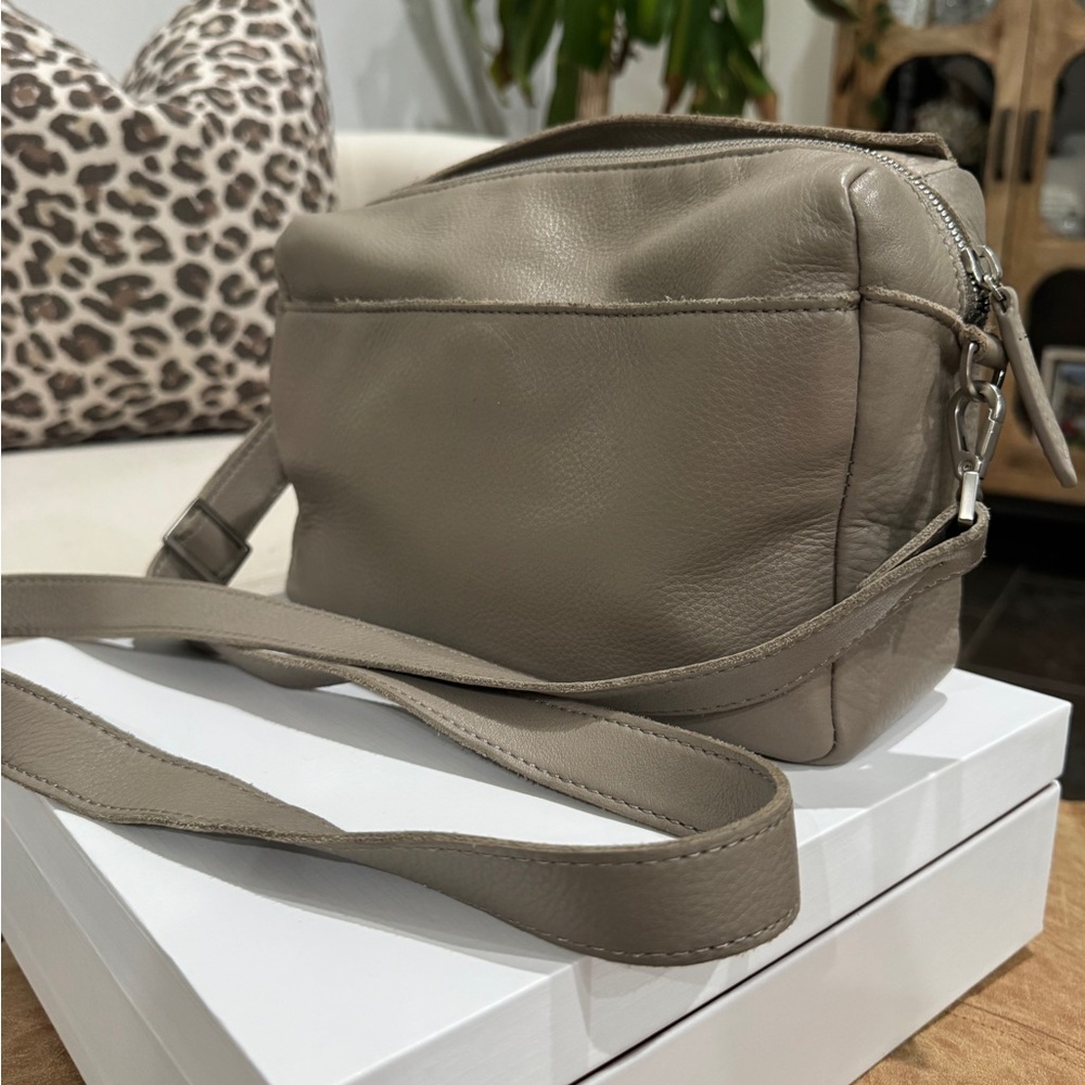 Hammitt Taupe Leather Stud-Accent Crossbody Bag - Picture 3 of 6